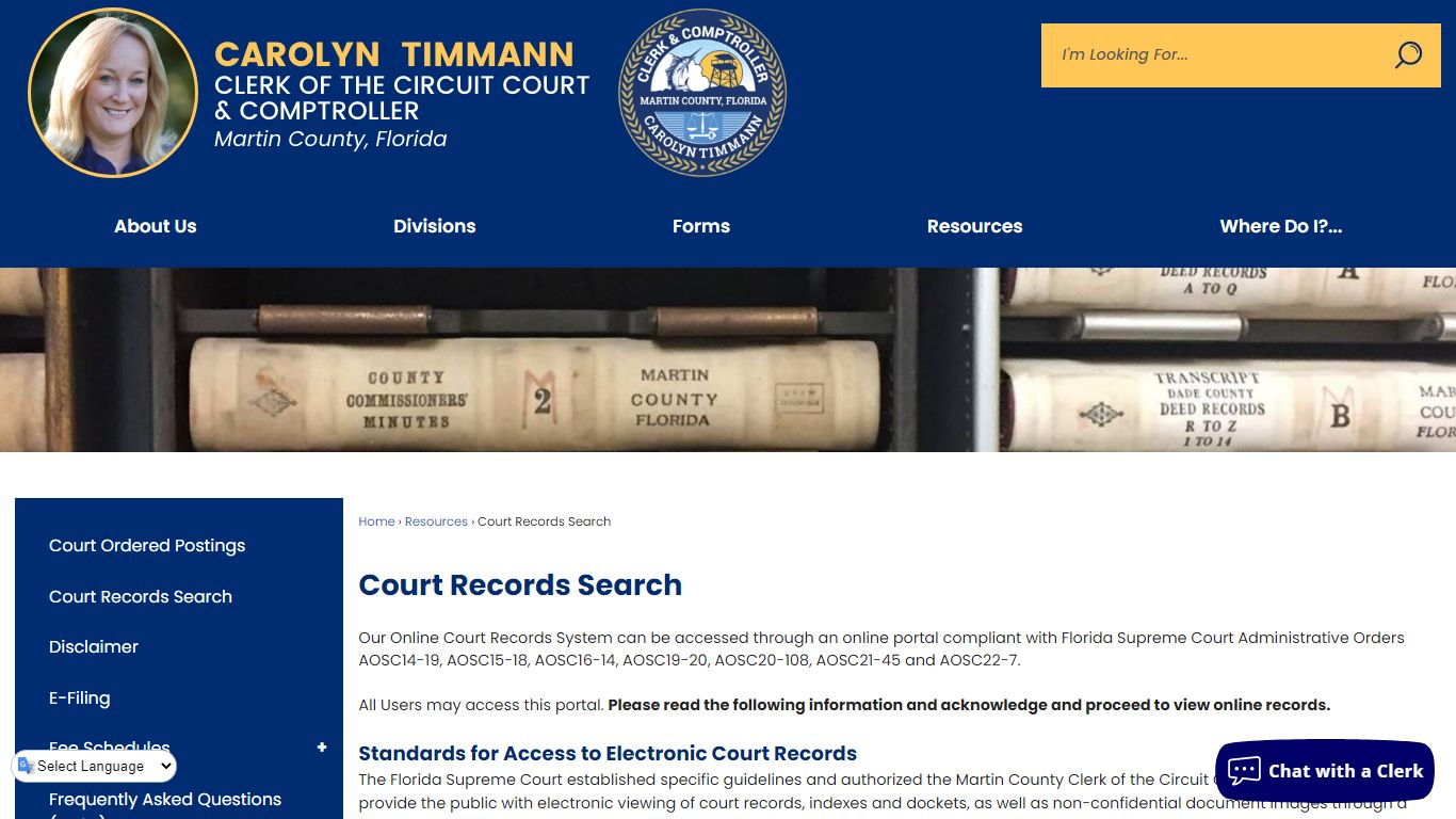 Court Records Search | Martin County Clerk